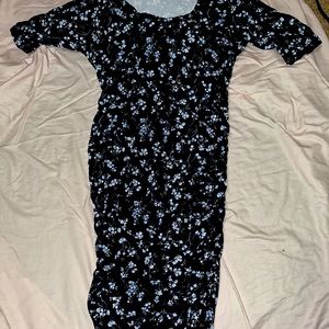 Motherhood Maternity Blue with Flowerprint Dress💙